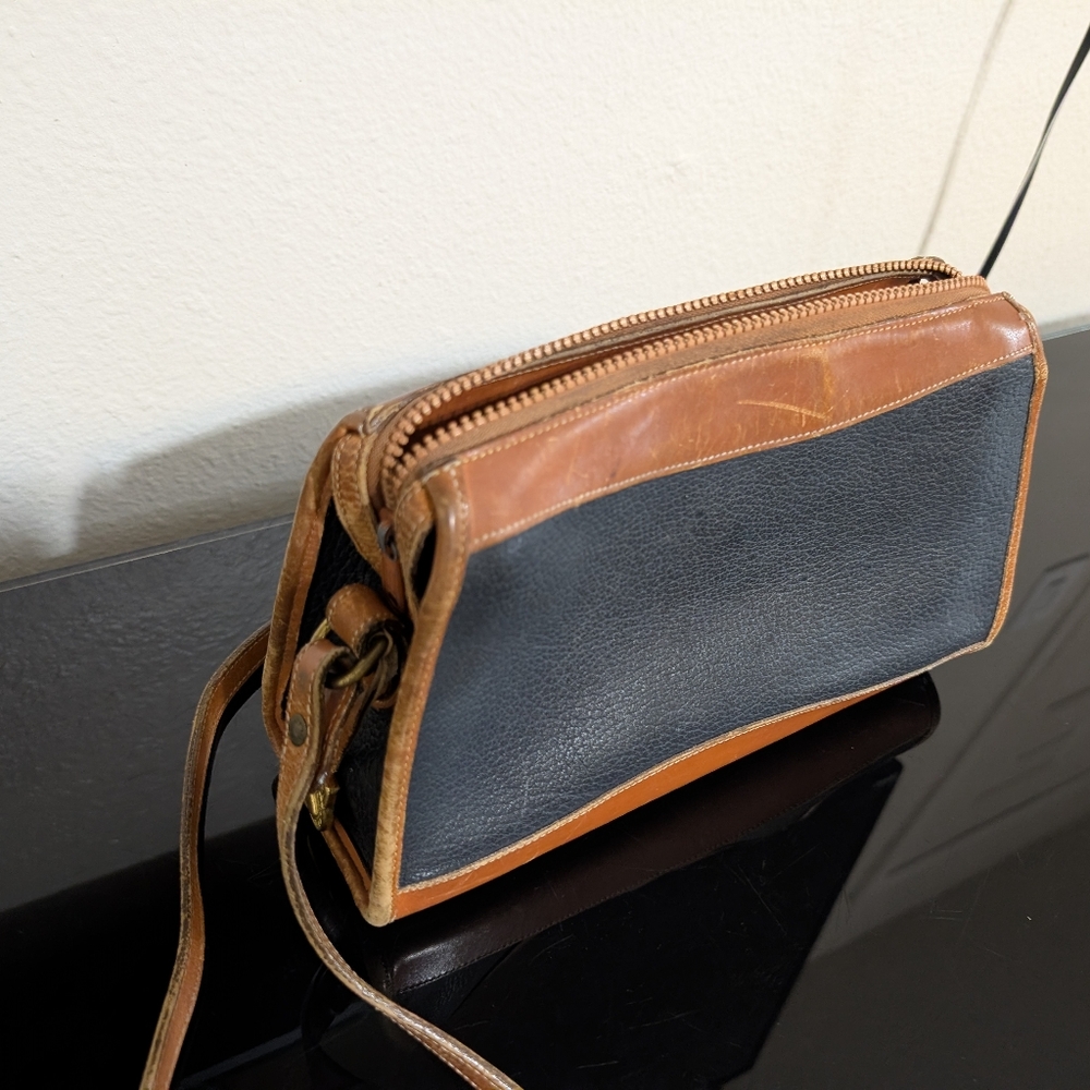 Vintage Dooney Bourke Blue Pebbled All Weather Leather Shoulder Bag Purse - Picture 7 of 12